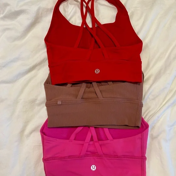 3 Lululemon Energy Bras - Size 2 - Picture 2 of 2
